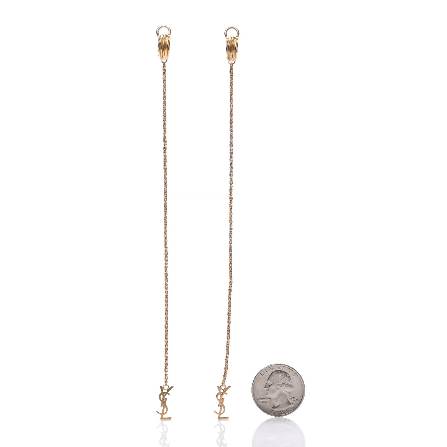 Metal Opyum Clip On Drop Earrings Gold