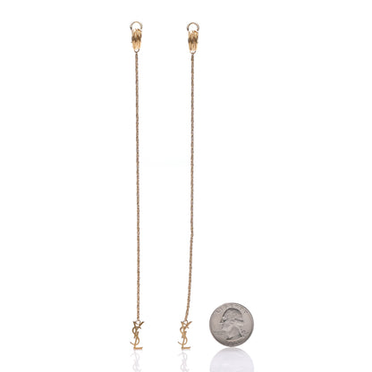 Saint Laurent Metal Opyum Clip On Drop Earrings Gold 2 of 4