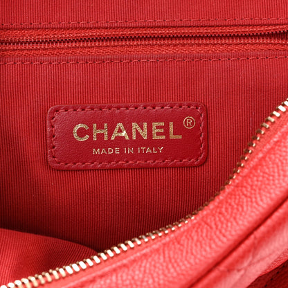 Chanel Shiny Caviar Quilted Chain Melody Backpack Red 6 of 10
