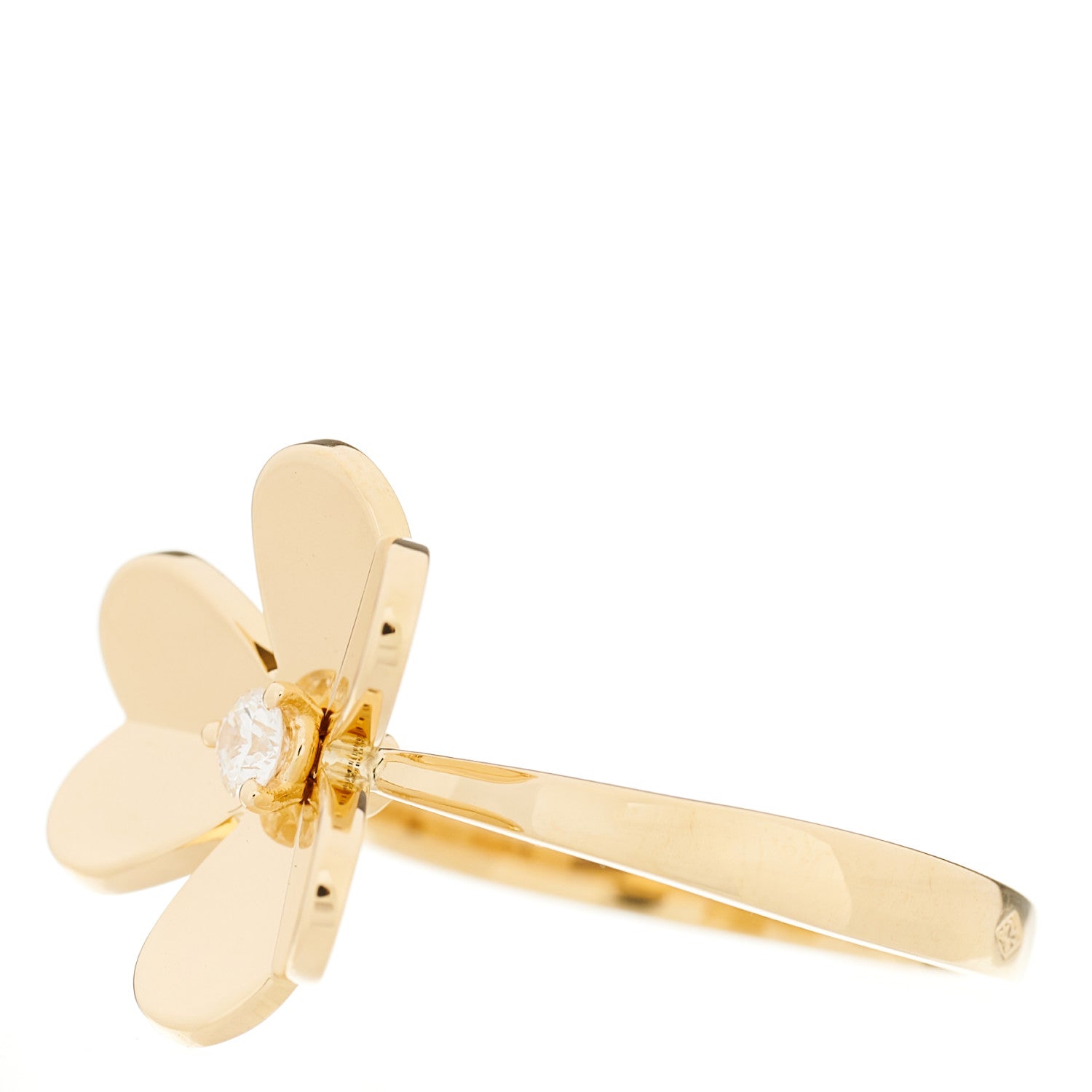 Van Cleef & Arpels 18K Yellow Gold Diamond Small Frivole Ring 54 6.75 2 of 6