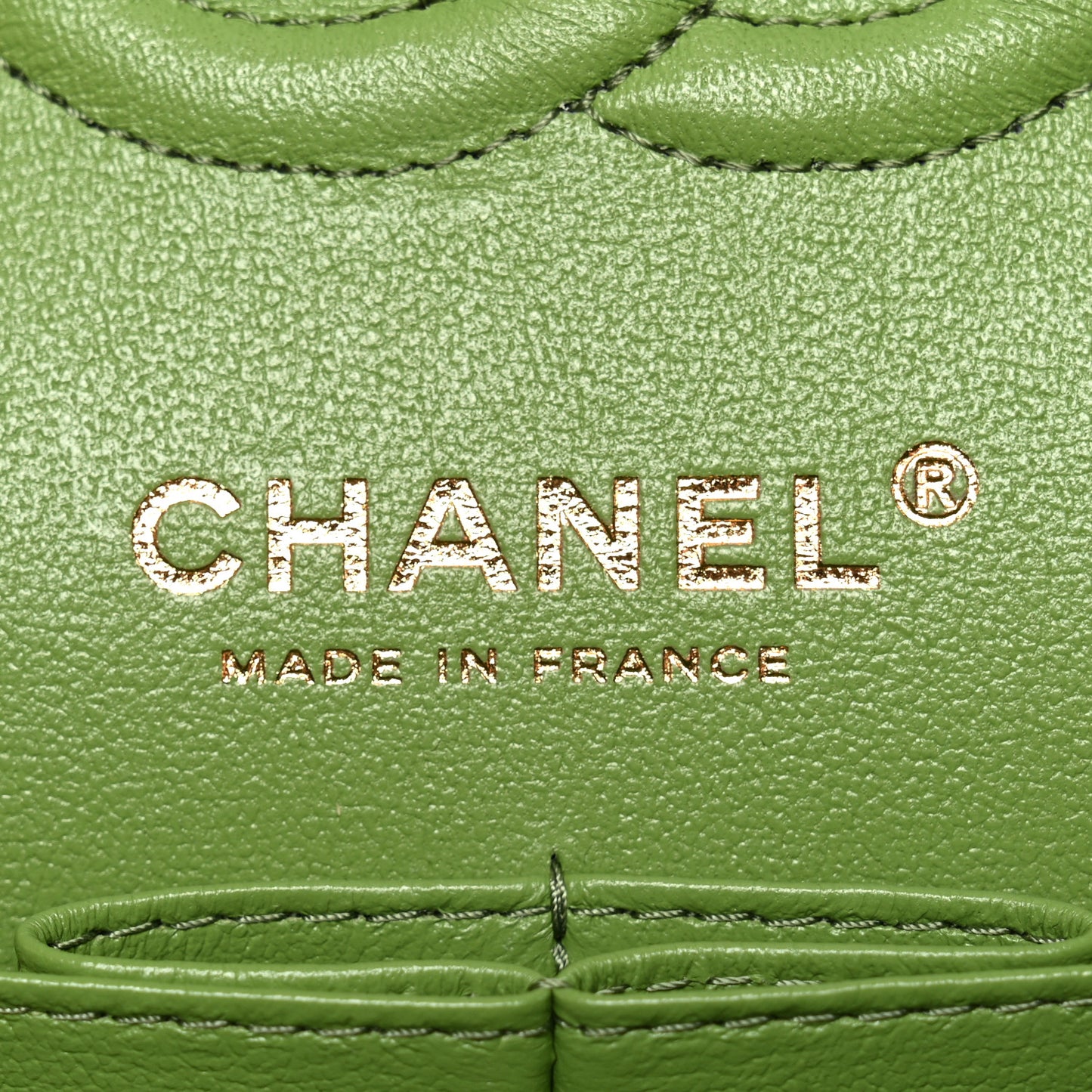 Caviar Quilted Small Double Flap Green