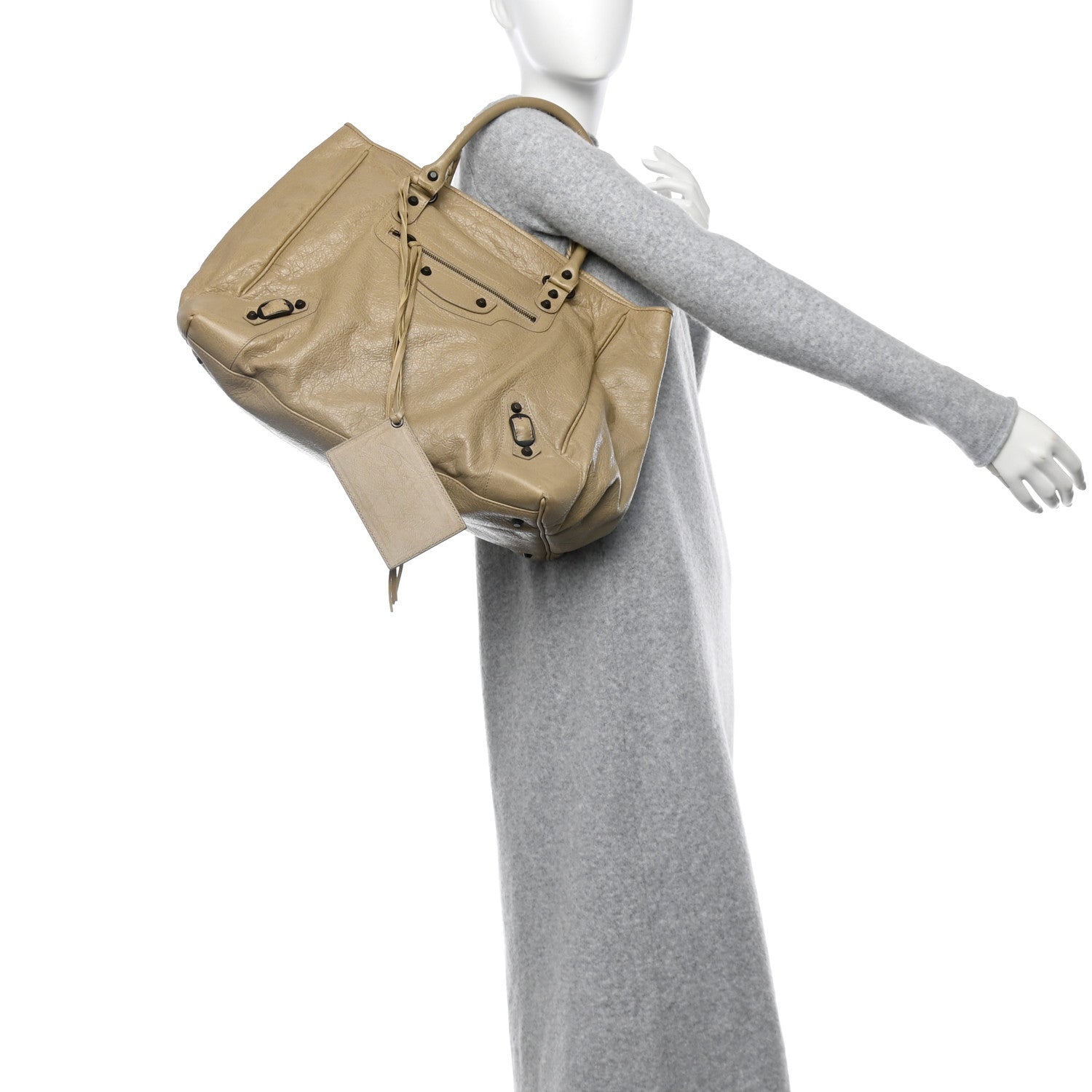 Balenciaga Agneau Classic Hardware Large Sunday Tote Latte Beige 2 of 14