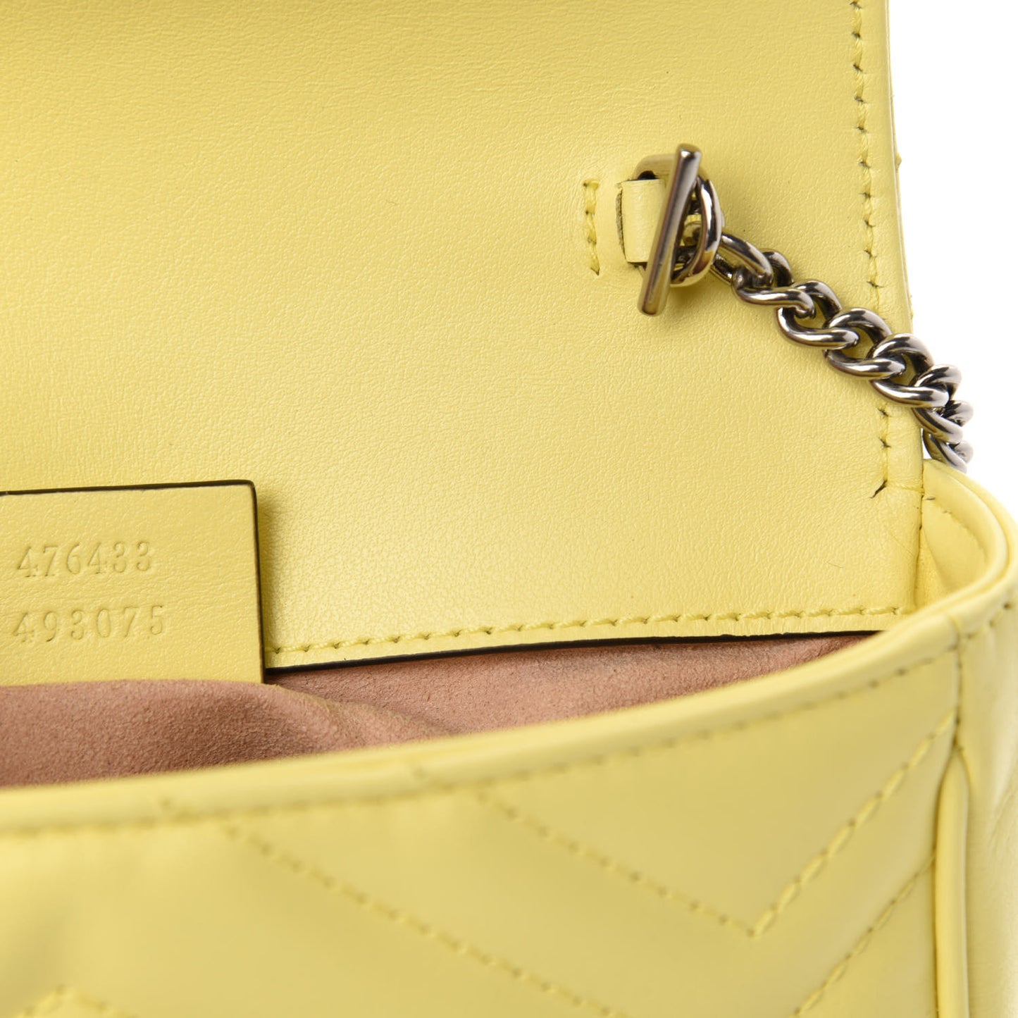 Calfskin Matelasse Super Mini GG Marmont Shoulder Bag Banana