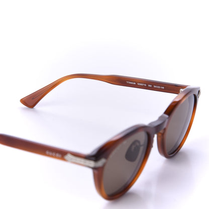 Gucci Acetate Round Metal Sunglasses GG0071S Havana 6 of 8