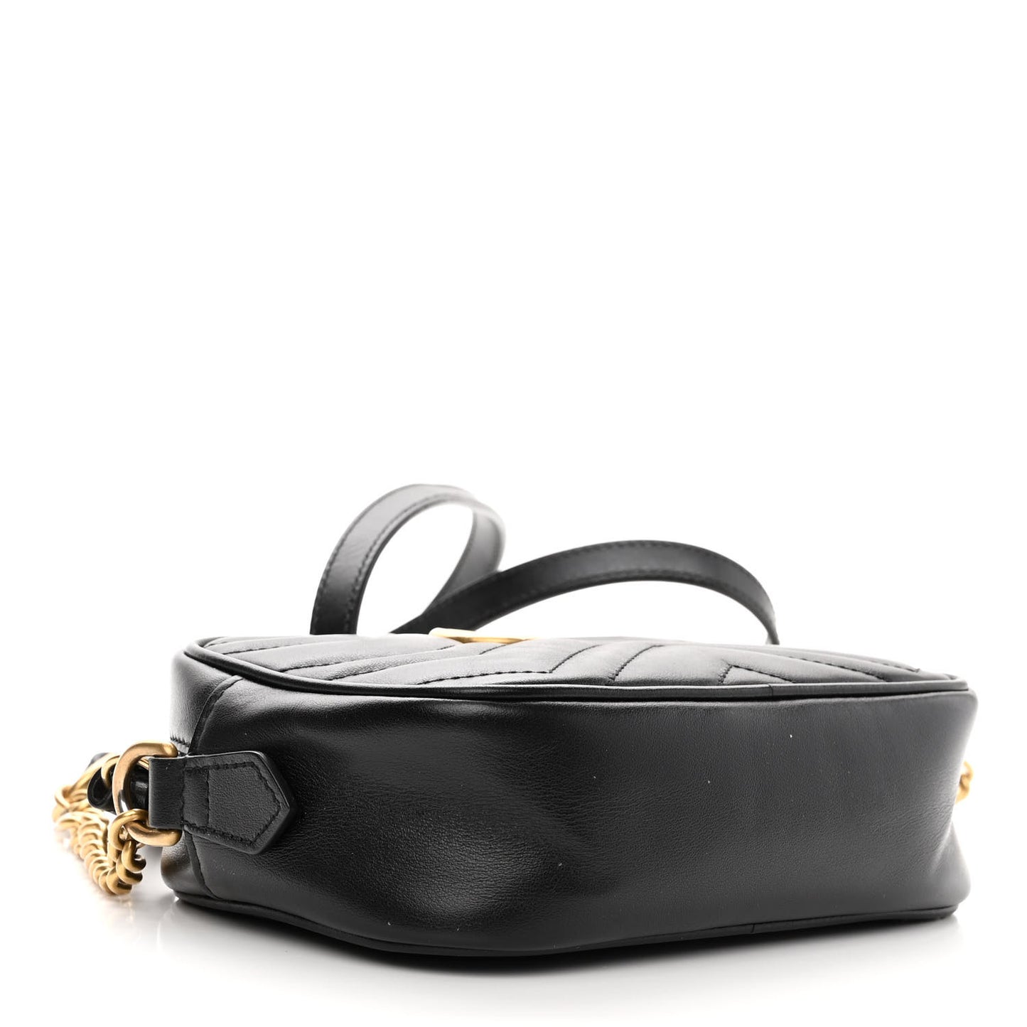 Calfskin Matelasse Mini GG Marmont Chain Shoulder Bag Black