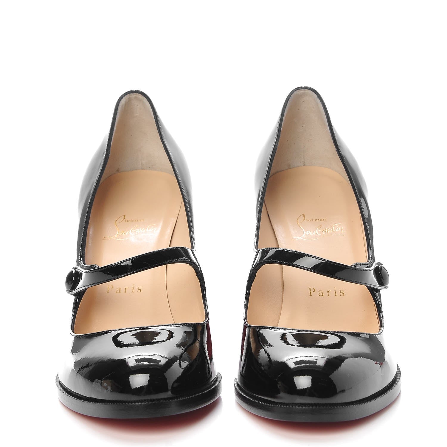Christian Louboutin Patent Top Street 85 Mary Jane Pumps 40 Black