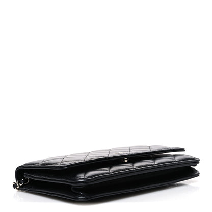 Chanel Lambskin Quilted Wallet On Chain WOC Black 4 of 11