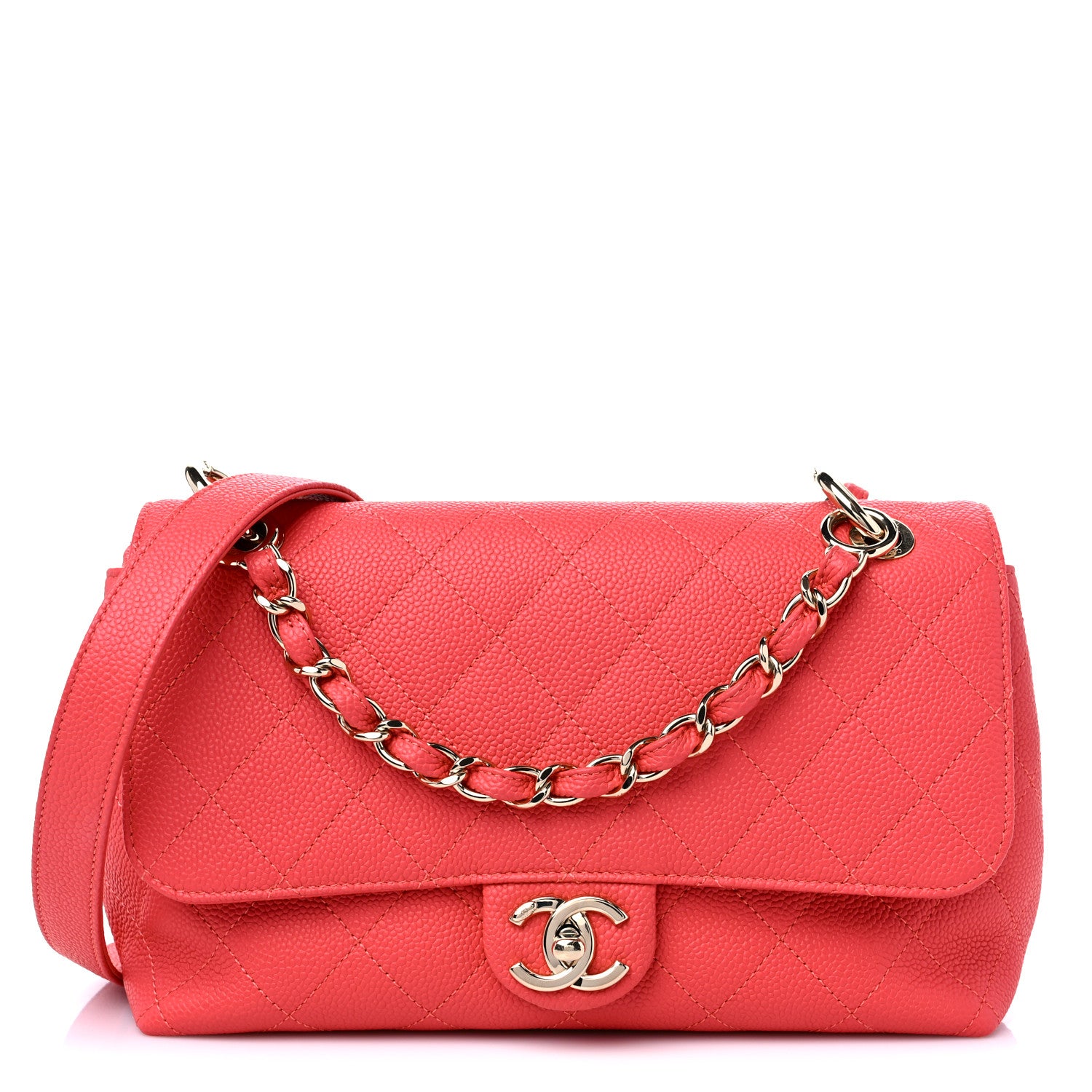 Chanel Caviar Quilted City Walk Flap Coral 1 of 9