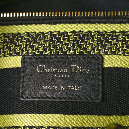 Christian Dior Canvas Mizza Embroidered Medium Lady D-Lite Lime Pop 6 of 9