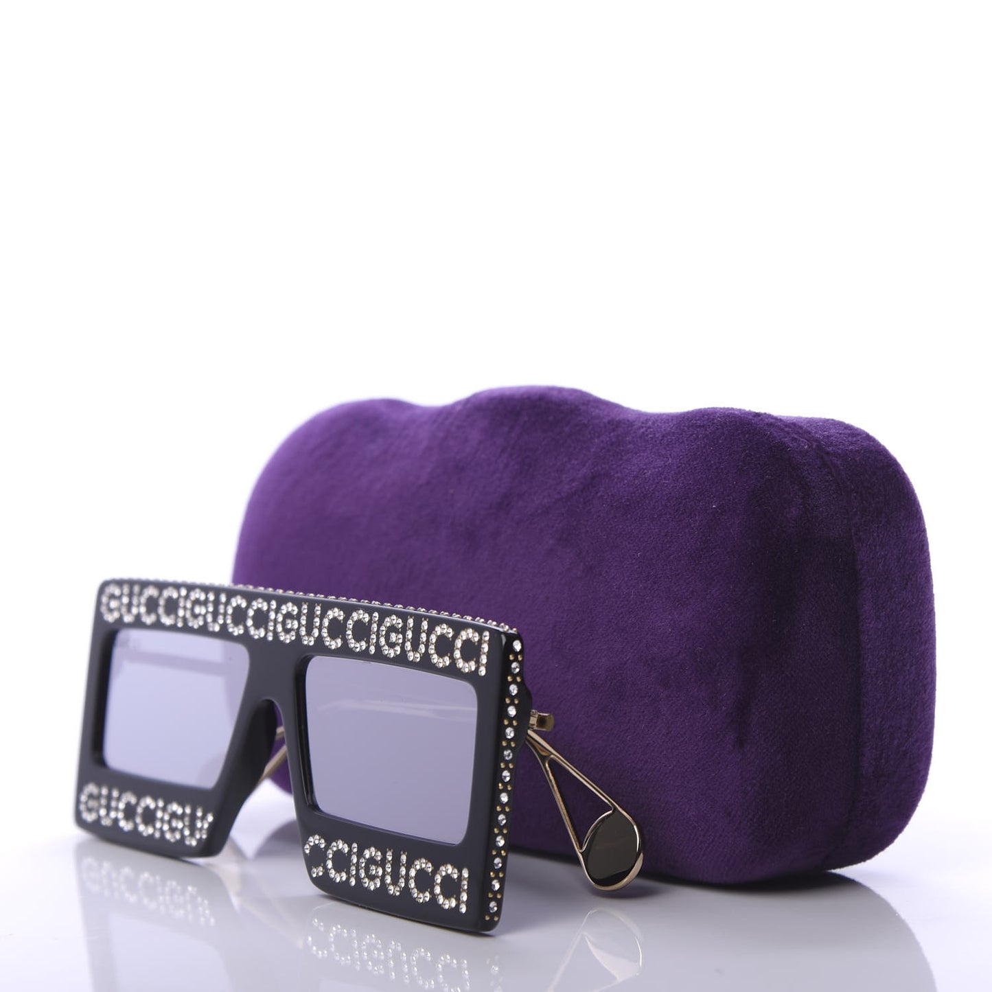 Acetate Crystal Mask-Frame Sunglasses GG0431S Black