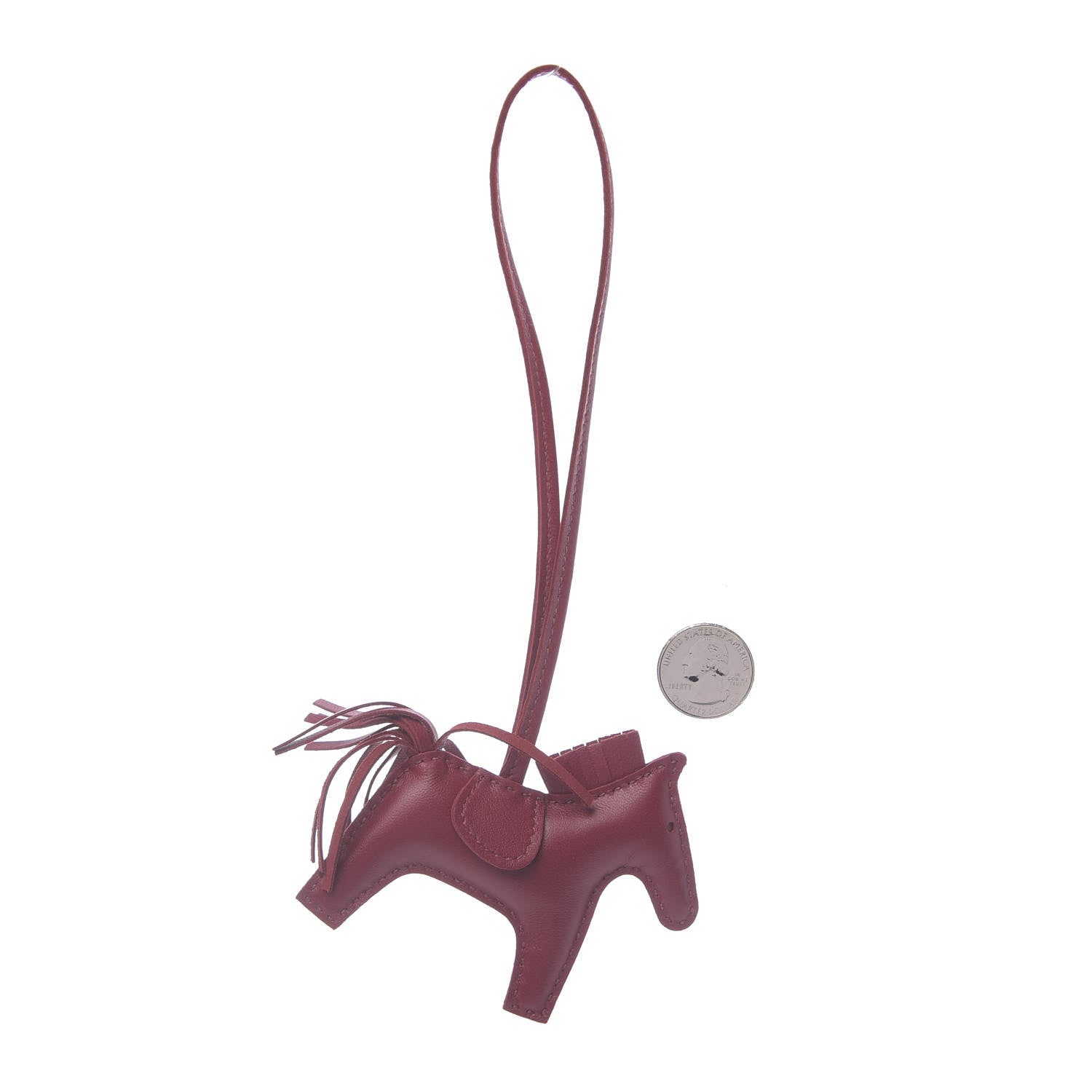 Hermes Milo Lambskin Grigri Rodeo Horse Bag Charm PM Rubis 2 of 5