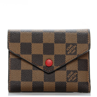 Louis Vuitton Damier Ebene Victorine Wallet Red 1 of 6
