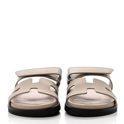 Hermes Calfskin Womens Chypre Sandals 35.5 Beige Mastic 2 of 9