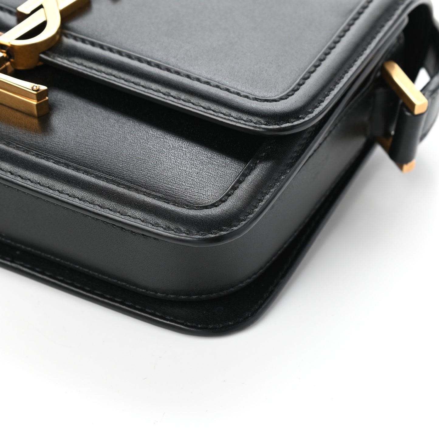 Smooth Calfskin Small Solferino Satchel Black