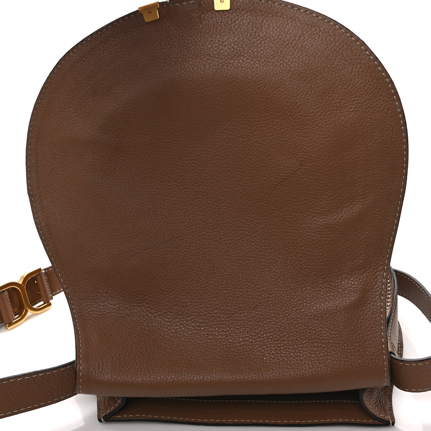 Calfskin Medium Marcie Round Crossbody Bag Nut