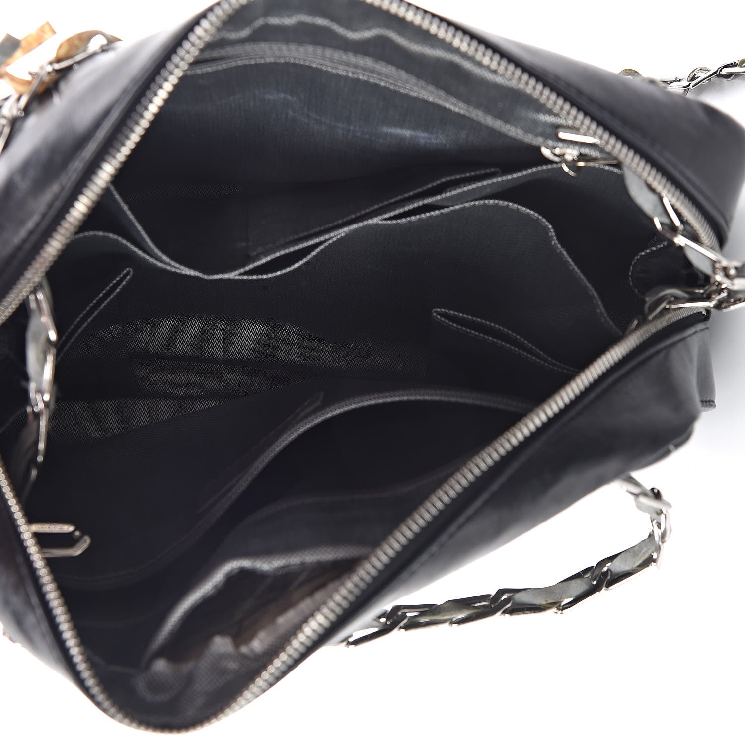 Chanel Lambskin Vertical Quilted Mademoiselle Camera Case Black 8 of 14