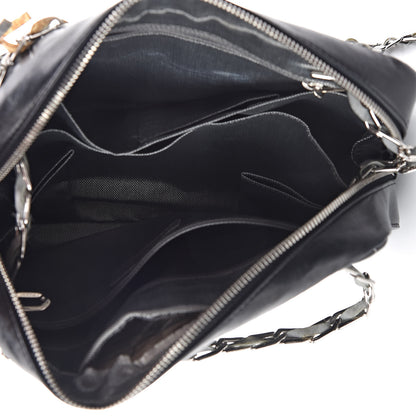 Chanel Lambskin Vertical Quilted Mademoiselle Camera Case Black 8 of 14
