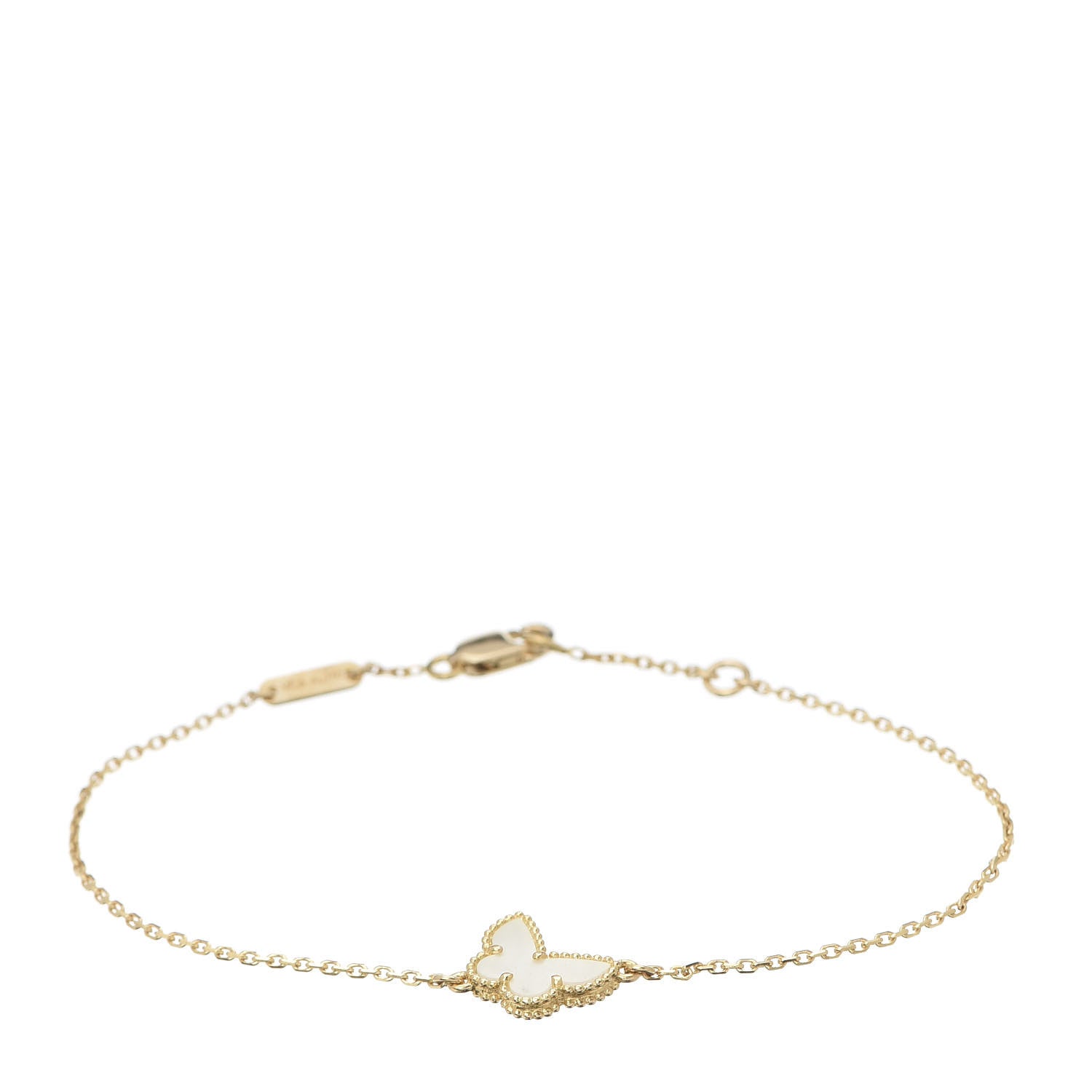 Van Cleef & Arpels 18K Yellow Gold Mother of Pearl Sweet Alhambra Butterfly Bracelet 1 of 4