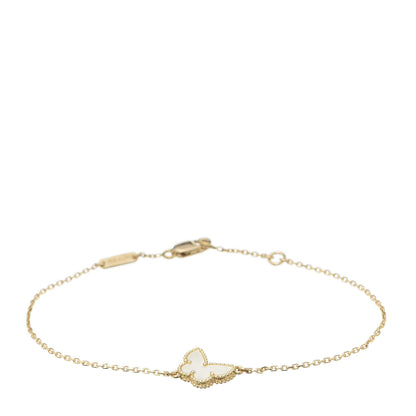 Van Cleef & Arpels 18K Yellow Gold Mother of Pearl Sweet Alhambra Butterfly Bracelet 1 of 4