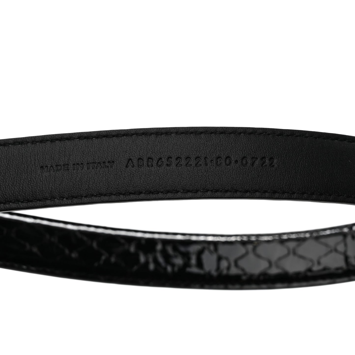 Patent Calfskin Snakeskin Embossed 20mm Cintura Belt 80 32 Black