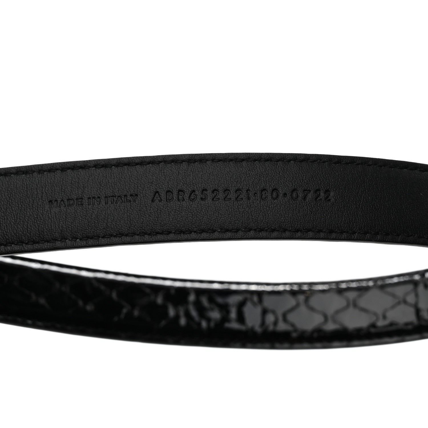 Saint Laurent Patent Calfskin Snakeskin Embossed 20mm Cintura Belt 80 32 Black 6 of 6