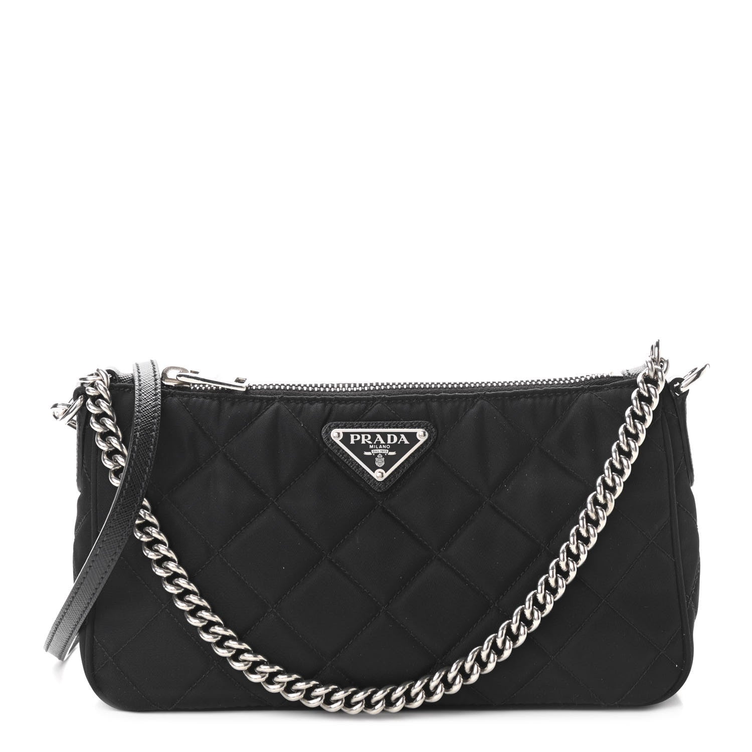 Prada Nylon Tessuto Impuntu Quilted Crossbody Bag Black 1 of 10