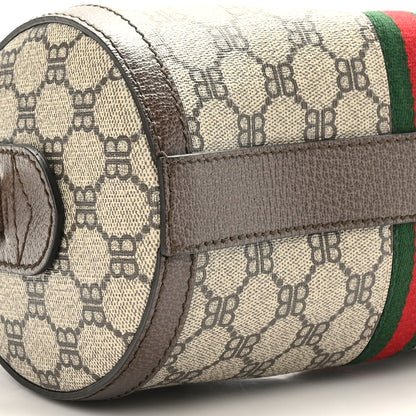 Gucci X BALENCIAGA BB Supreme Monogram Web Small Ophidia Boston Bag Beige New Acero 8 of 9