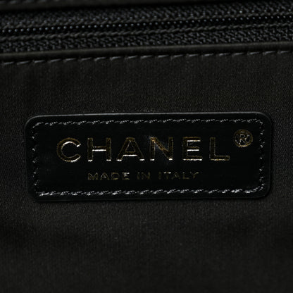 Chanel Nylon Calfskin Quilted Coco Neige Printed Convertible Duffle Backpack Black 5 of 9