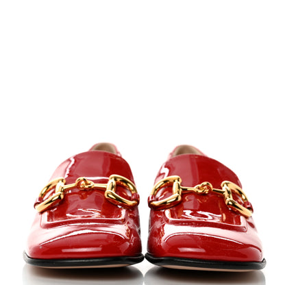 Gucci Vernice Womens Baby Horsebit Square Toe Loafers 36 Maple Red 2 of 8
