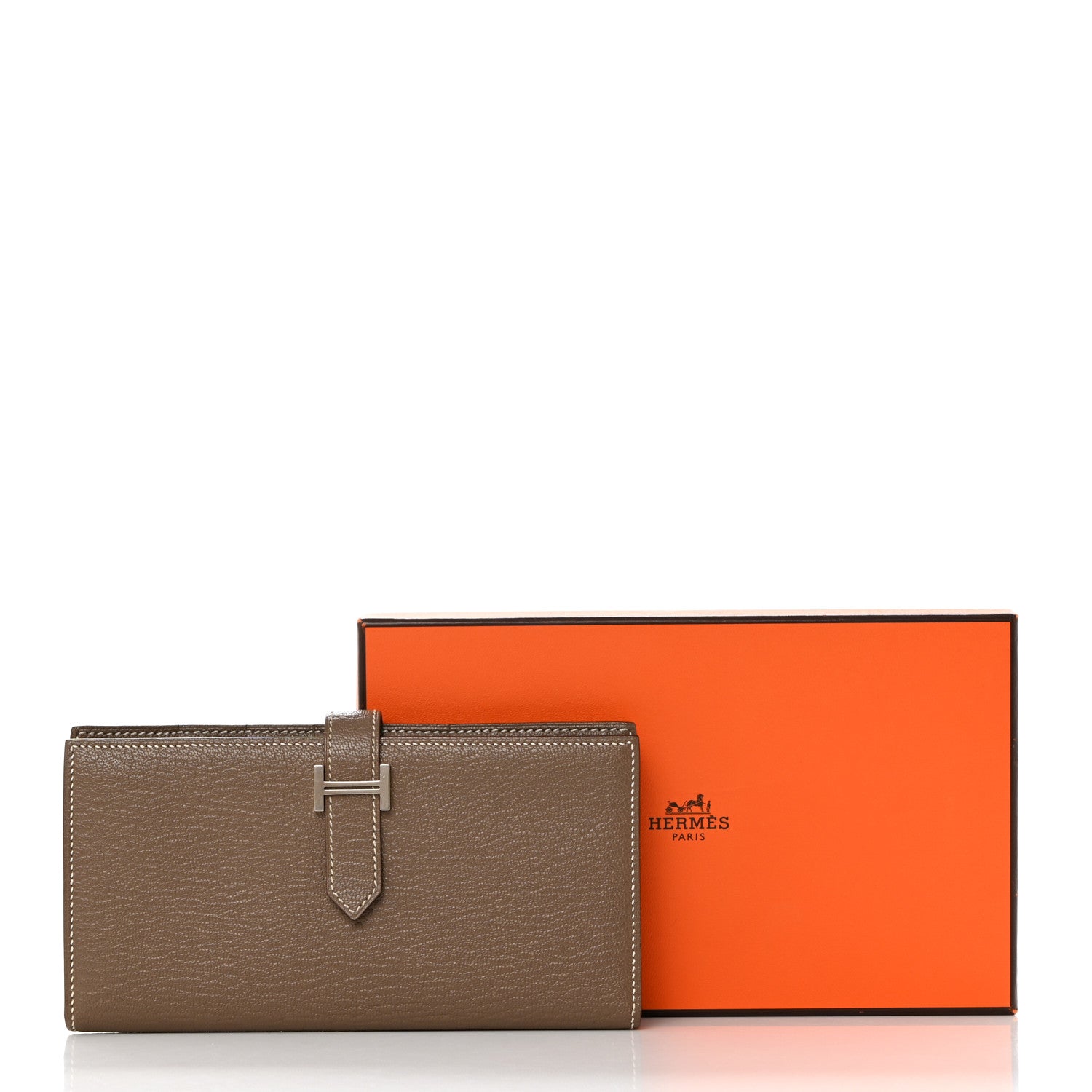 Hermes Chevre Mysore Bearn Gusset Wallet Etoupe 8 of 8