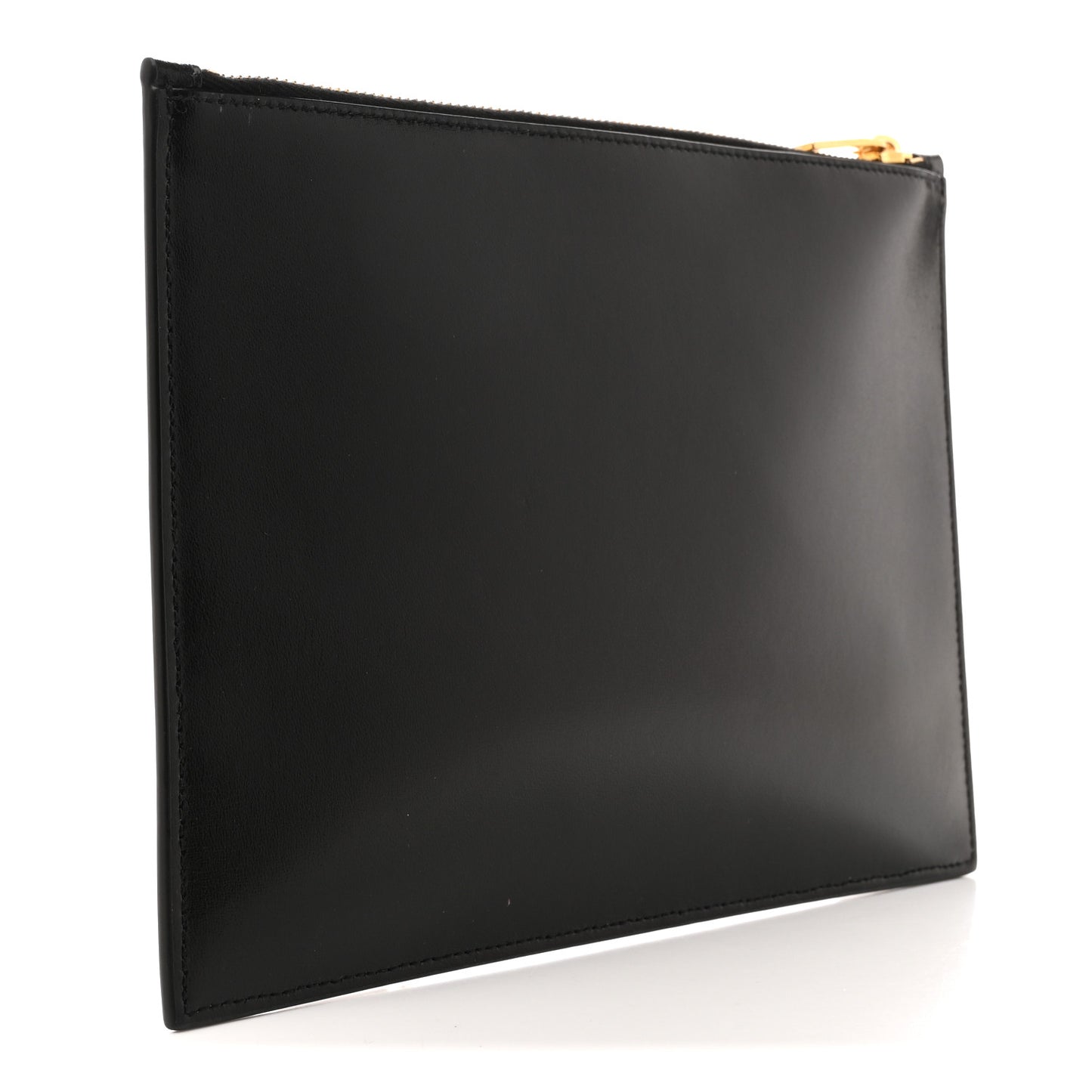 Calfskin Zip Clutch Black