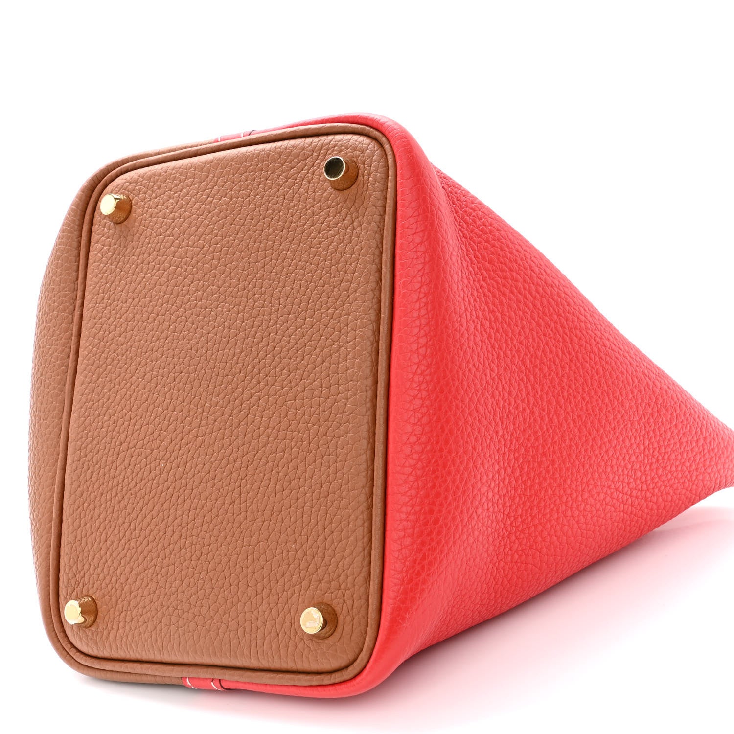 Hermes Taurillon Clemence Casaque Picotin Lock 18 PM Gold Rouge De Coeur 10 of 11