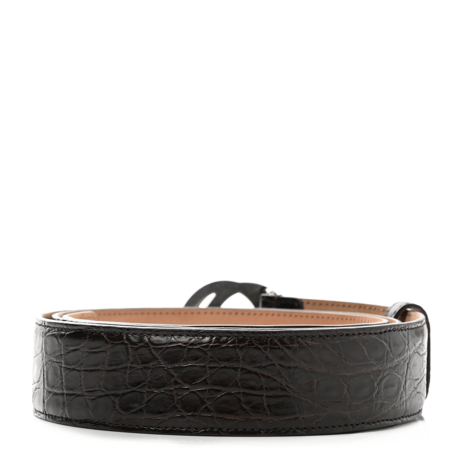 Gucci Crocodile Interlocking G 37mm Belt 80 32 Brown 2 of 7