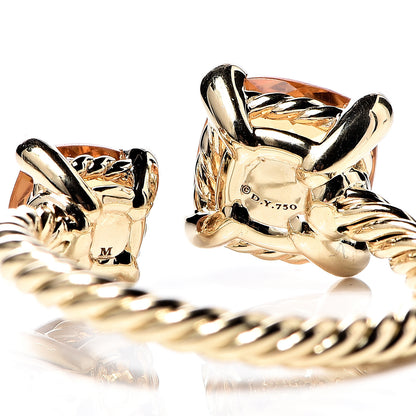 David Yurman 18K Yellow Gold Diamond Citrine Chatelaine Bypass Ring 55 7.25 5 of 5