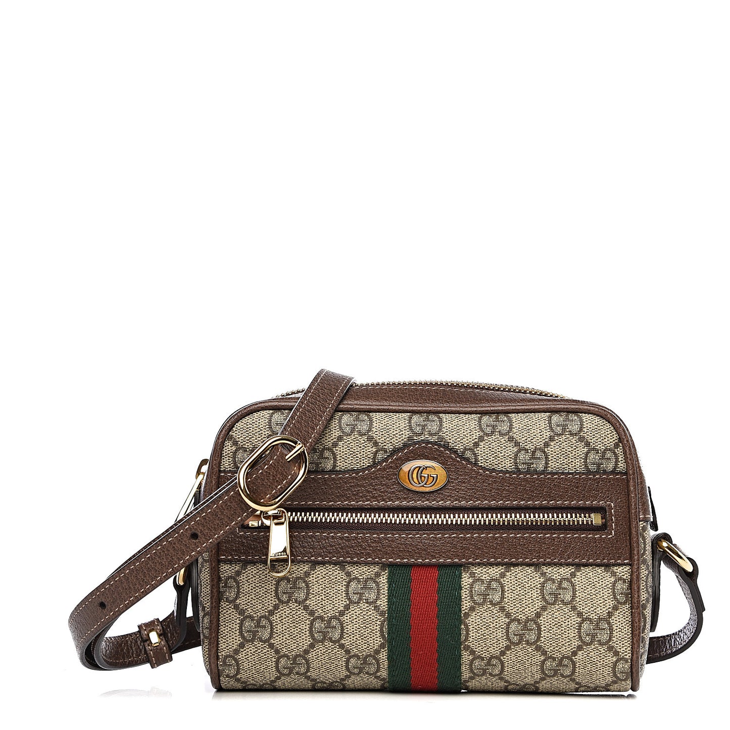 GG Supreme Monogram Web Mini Ophidia Shoulder Bag Brown
