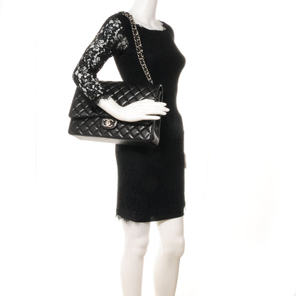 Chanel Lambskin Quilted Maxi Double Flap Black 2 of 9
