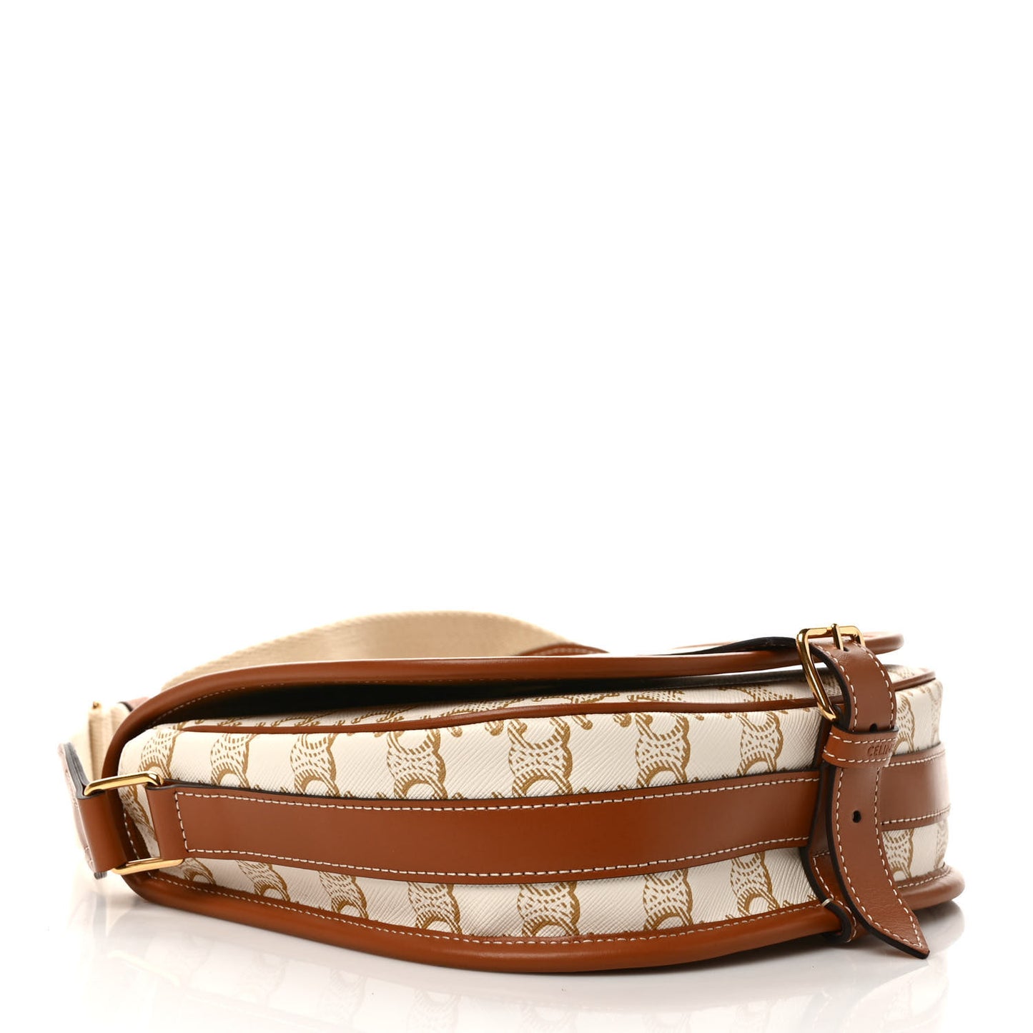 Triomphe Canvas Large Strap Folco Bag White