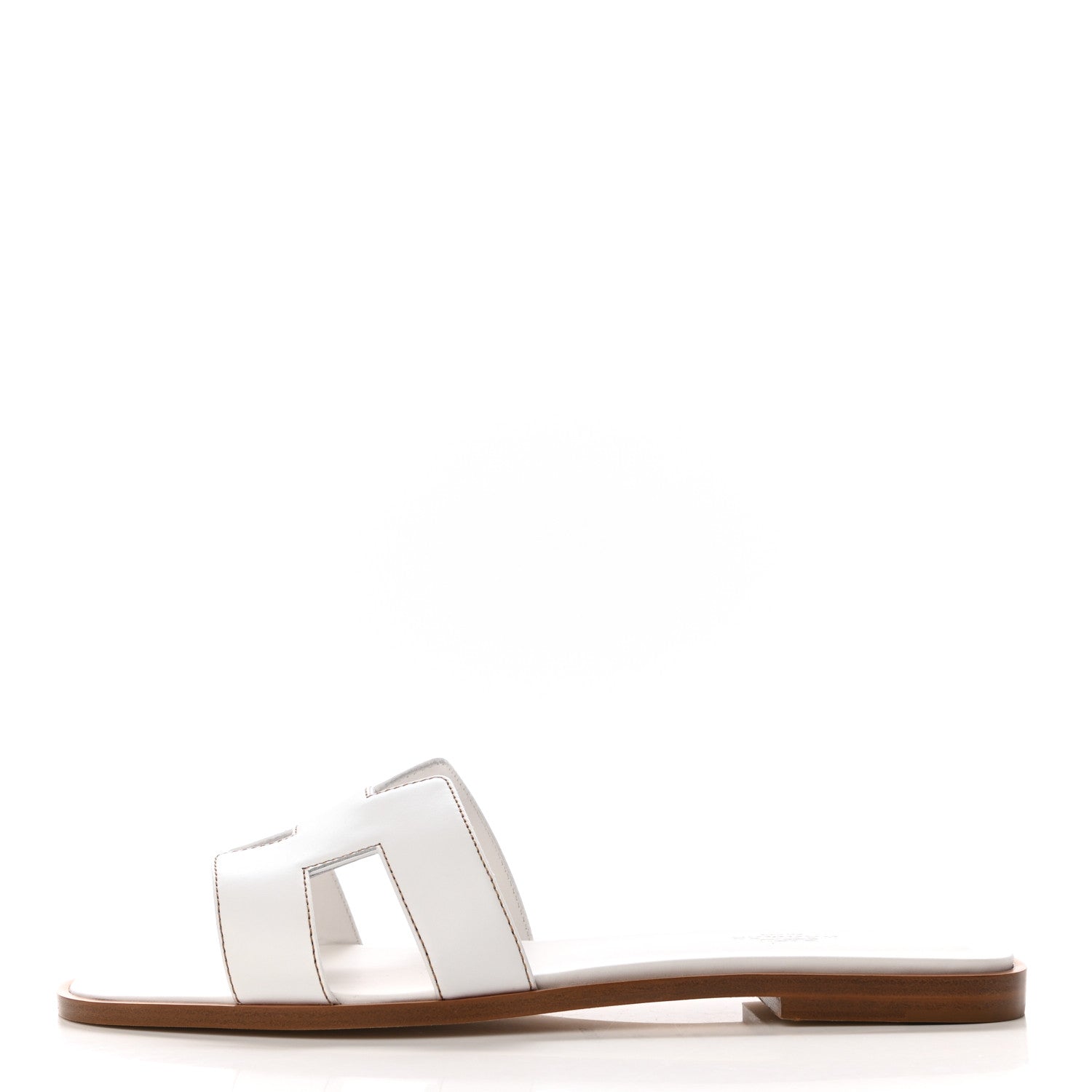 Hermes Box Calfskin Oran Sandals 40.5 White 1 of 8