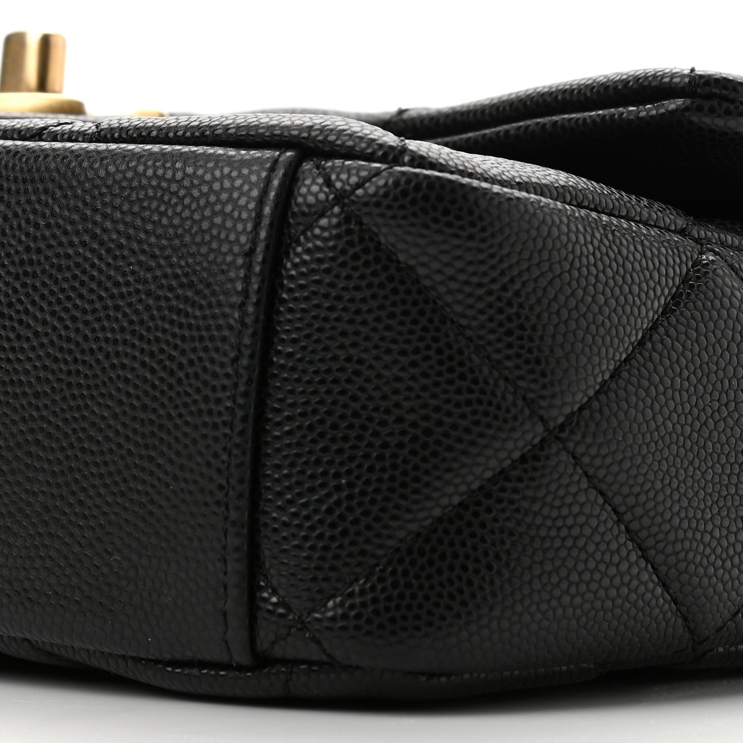 Caviar Quilted Small Twist Your Buttons Flap Black