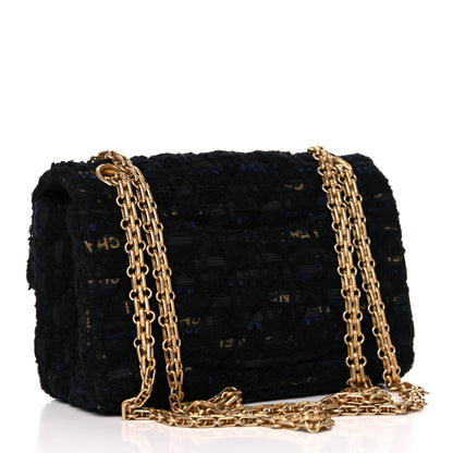 Chanel Tweed Quilted Mini 2.55 Reissue Flap Black Gold Navy 3 of 11