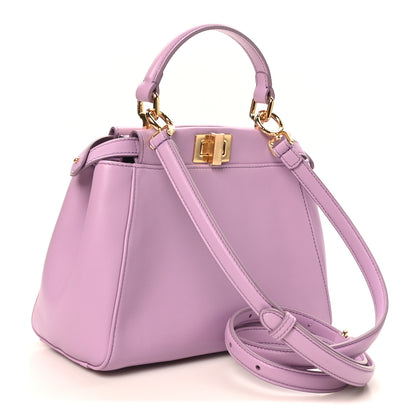 Fendi Nappa Stacked Bar Mini Peekaboo Iconic Satchel Violetta 2 of 9