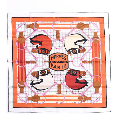 Hermes Silk Tatersale Scarf 90 Orange 1 of 4