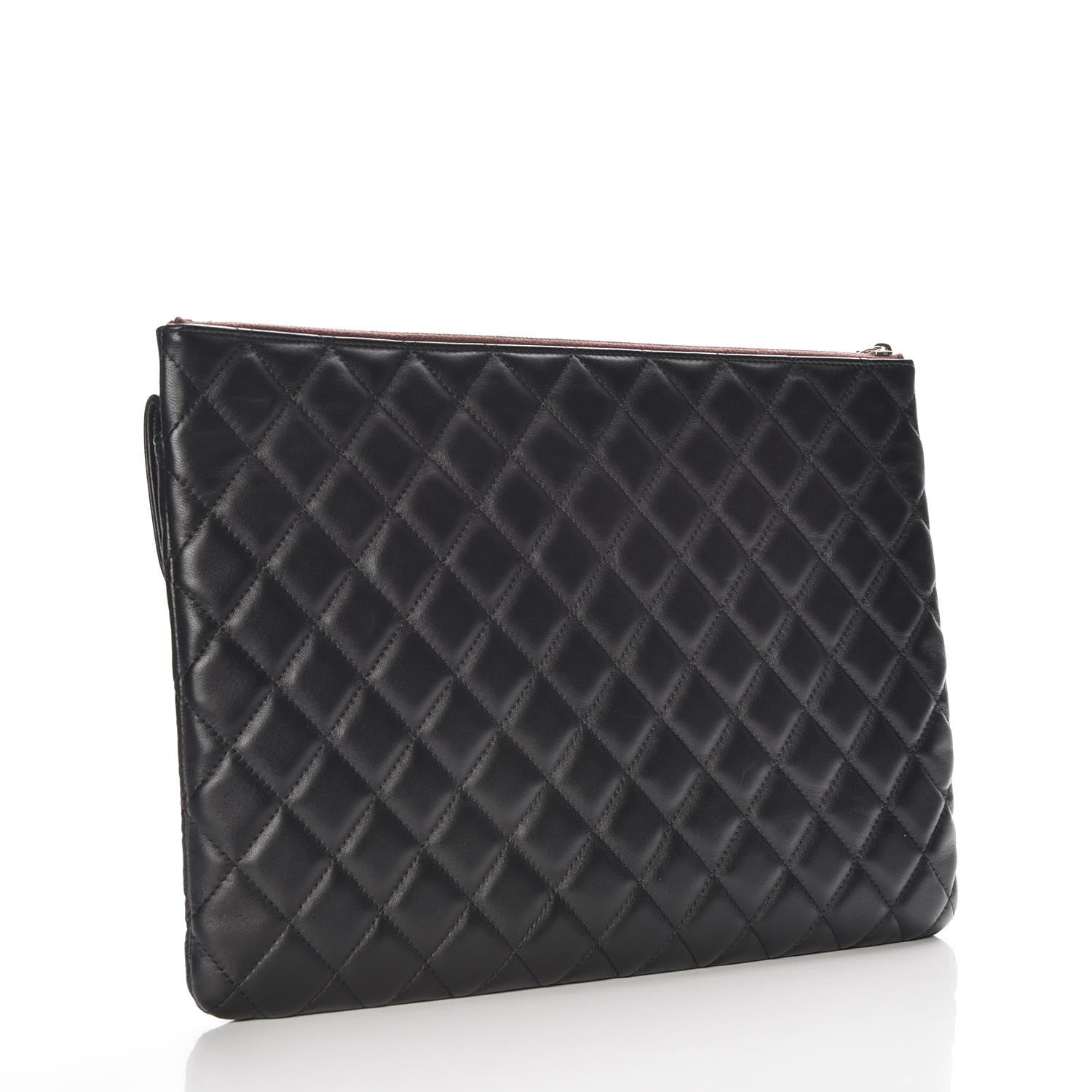 Chanel Lambskin Quilted Large Flap Cosmetic Case Black 3 of 7