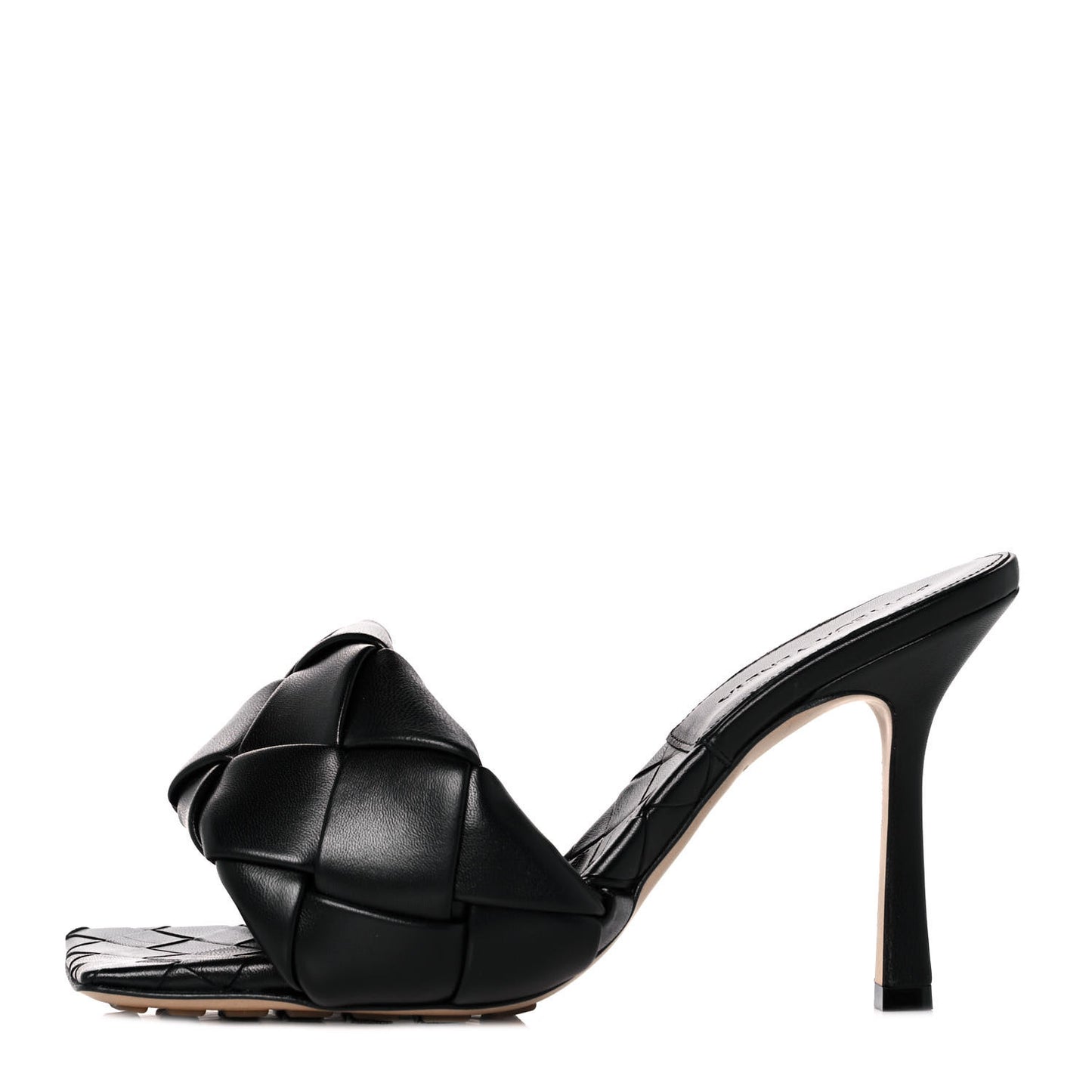 Nappa Maxi Intrecciato Lido Mule Sandals 37.5 Black