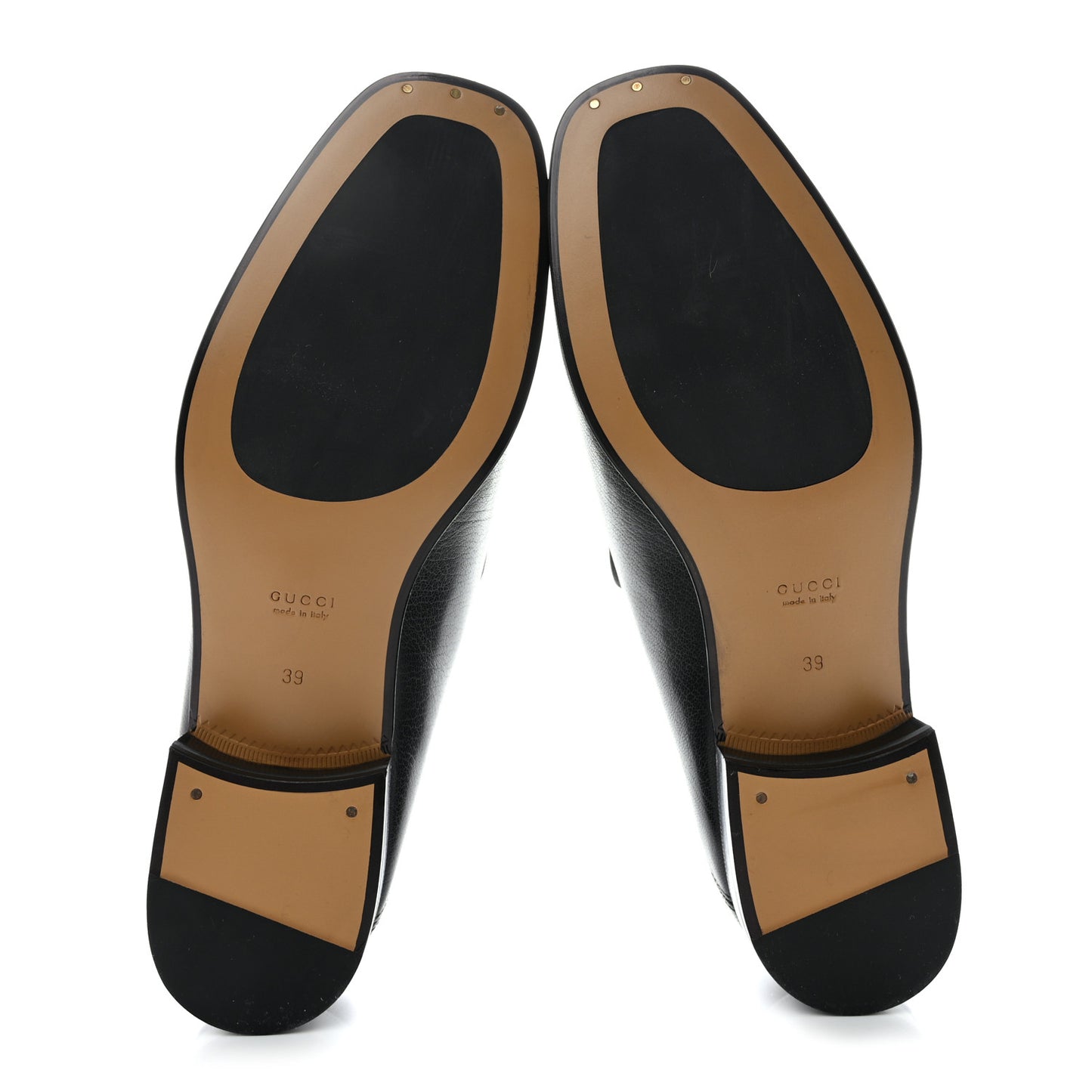 Goatskin Womens Horsebit Mid-Heel Loafers 39 Black