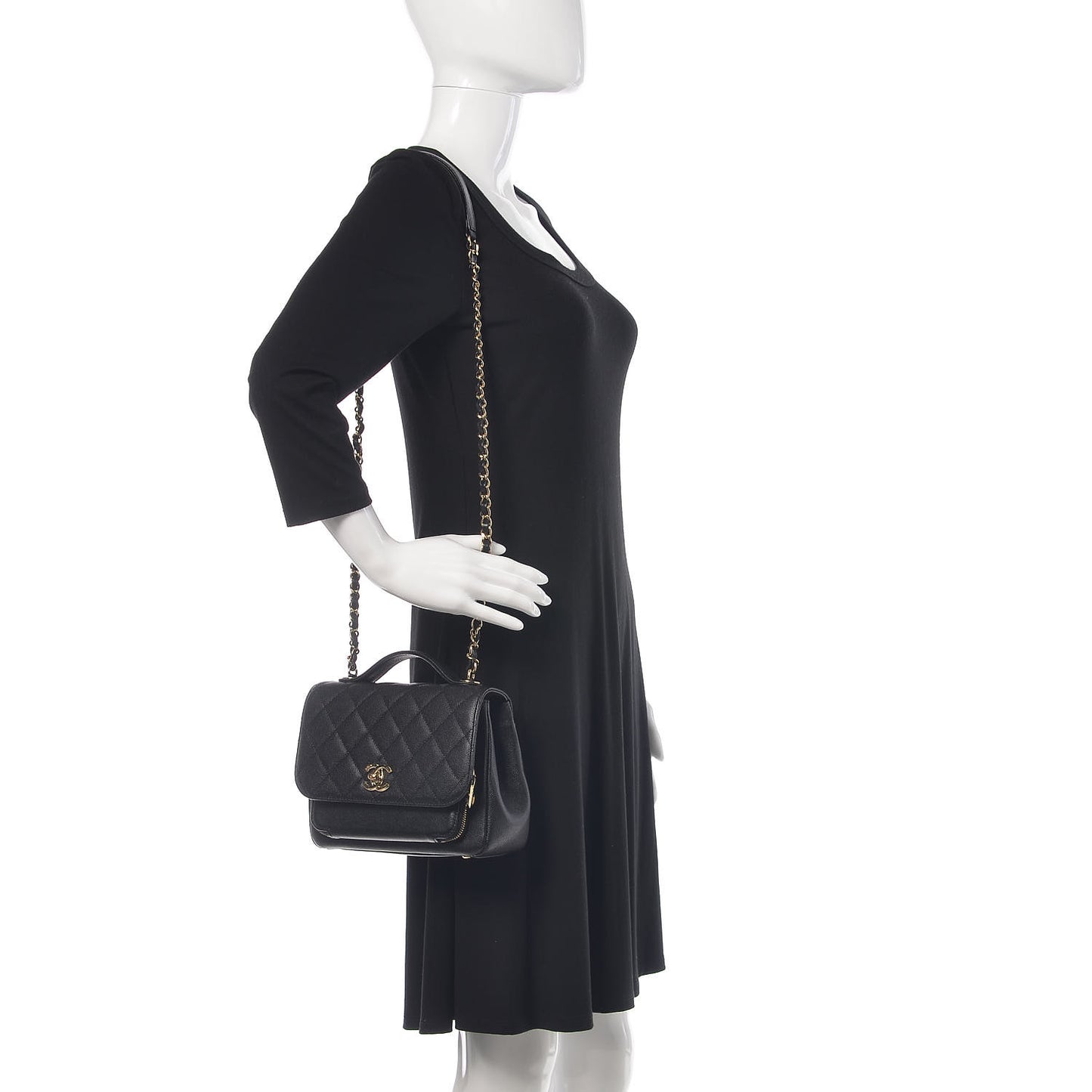 Caviar Quilted Medium Business Affinity Flap Black