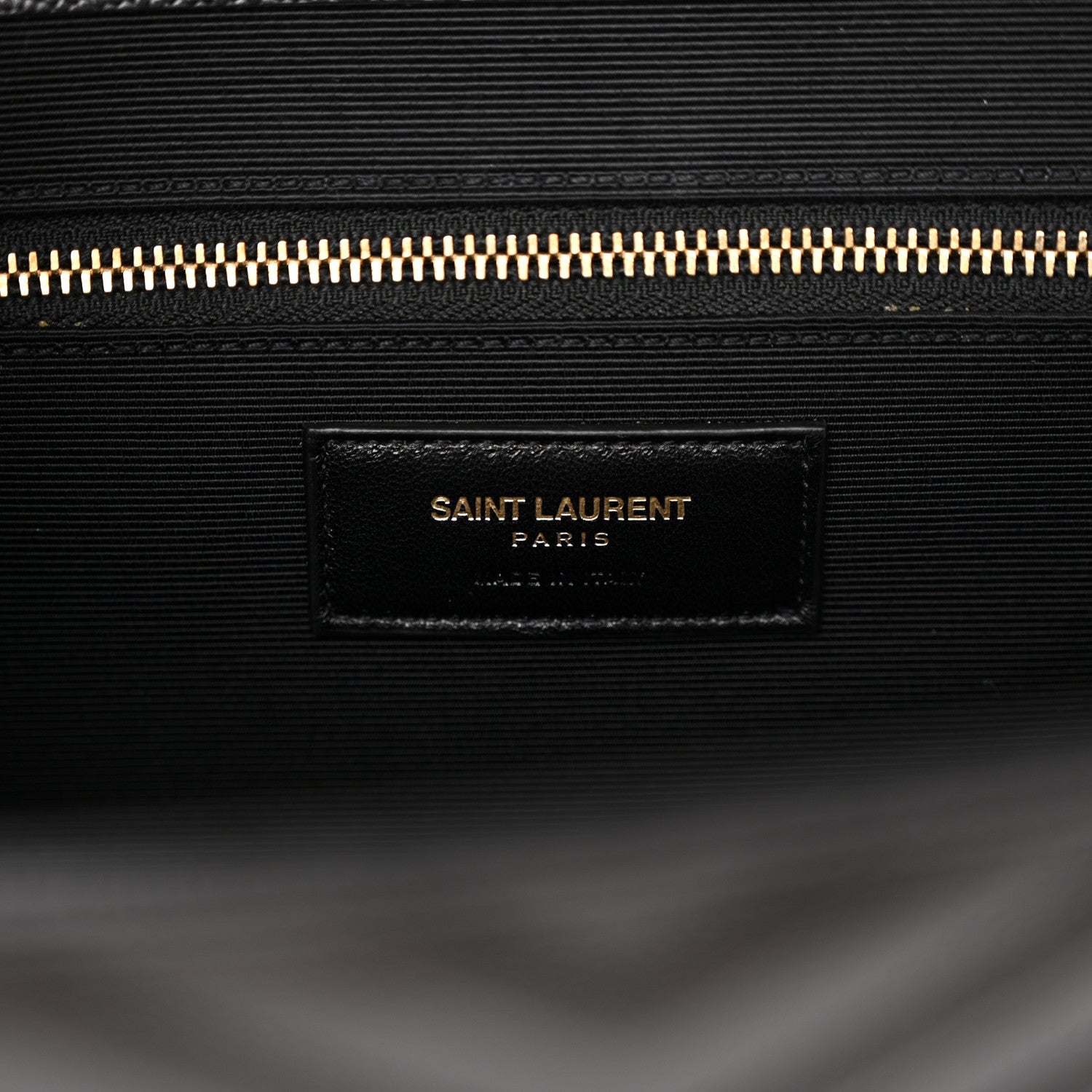 Saint Laurent Grain De Poudre Matelasse Chevron Large Monogram Satchel Black 6 of 10