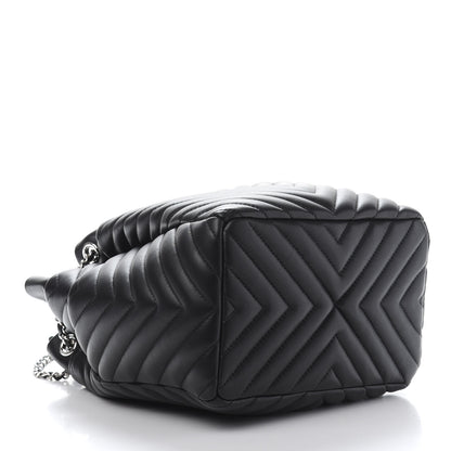 Chanel Lambskin Chevron Small Urban Spirit Drawstring Bag Black 3 of 10