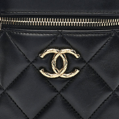 Chanel Lambskin Quilted Trendy Vanity Case Black 8 of 10