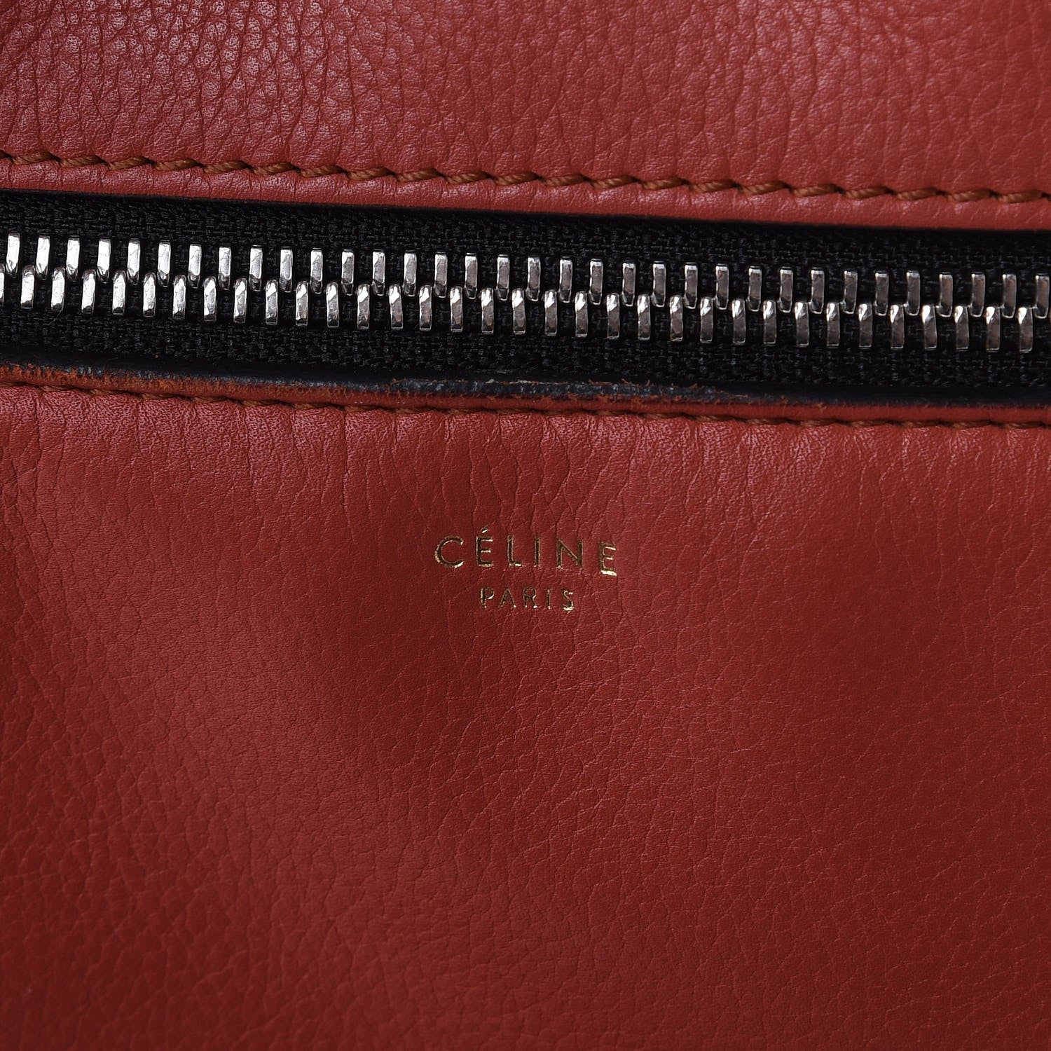 Celine Grained Calfskin Large Edge Shoulder Bag Orange 6 of 15